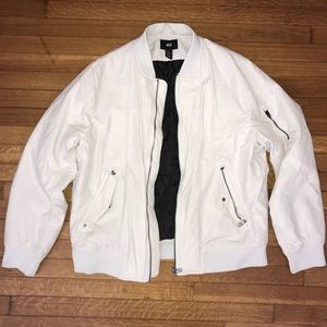 white bomber jacket h&m